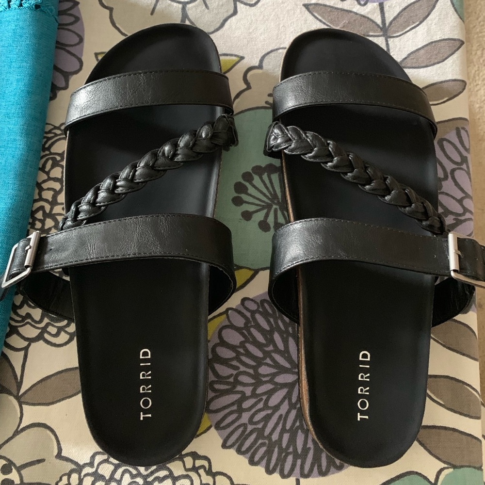 Brand new black sandals 11W
